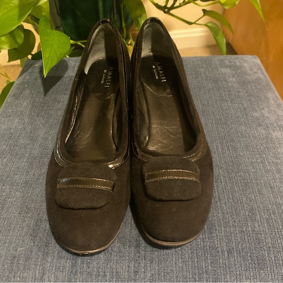 Amalfi by Rangoni flats black suede made in Italy size 8 - Picture 2 of 8